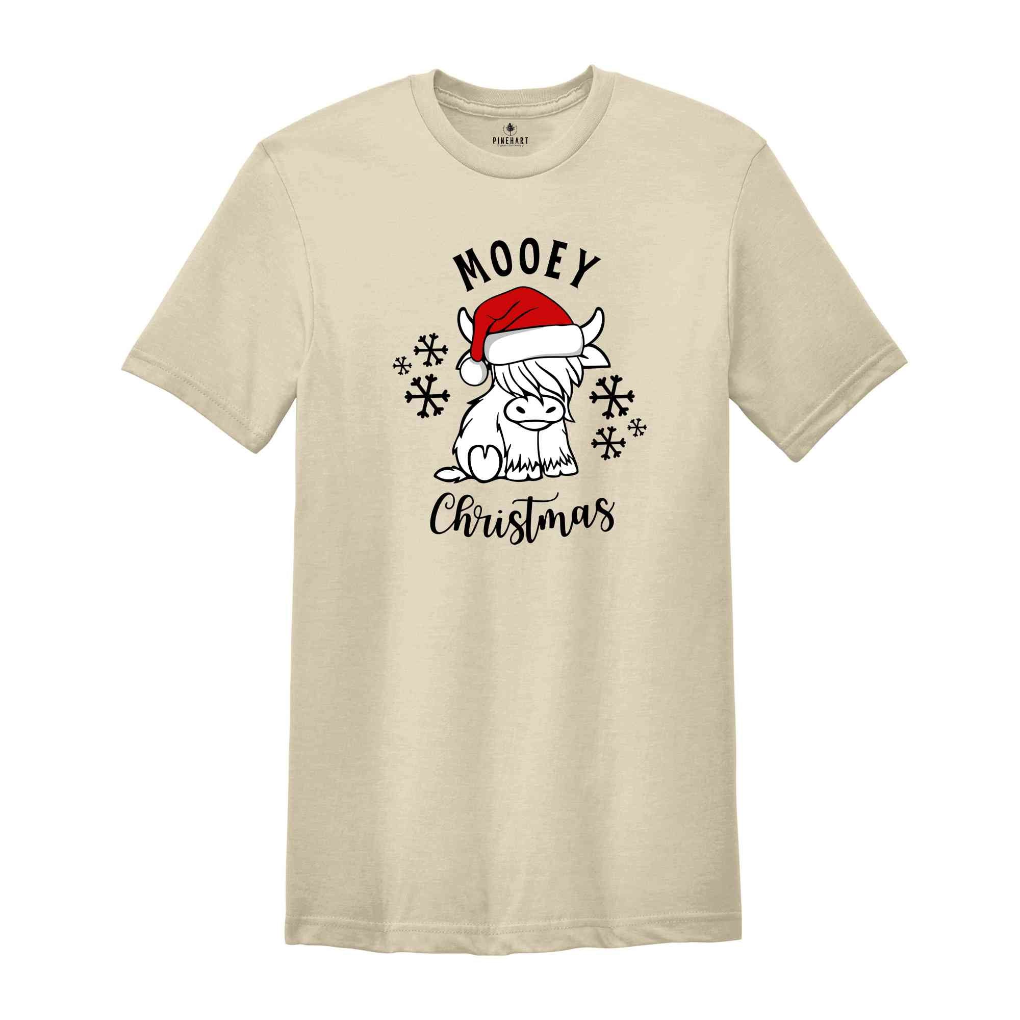 Mooey Christmas Shirt, Western Christmas Tee, Christmas Heifer Shirt, Xmas Cow Shirt, Christmas Cow Lover Tee