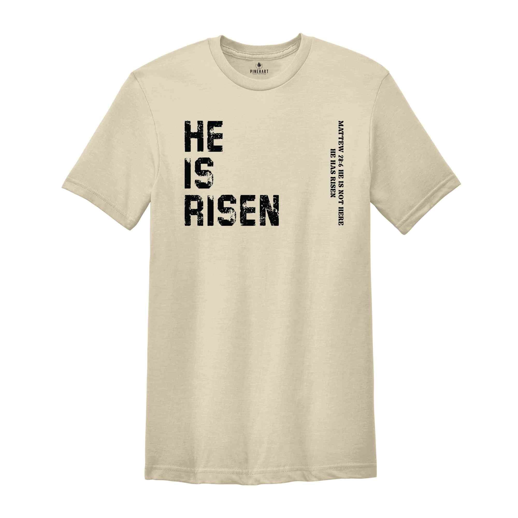 He Is Risen T-Shirt, Christian Easter Shirt, Christian Apparel, Easter Shirt, He Is Not Here He Has Risen Shirt