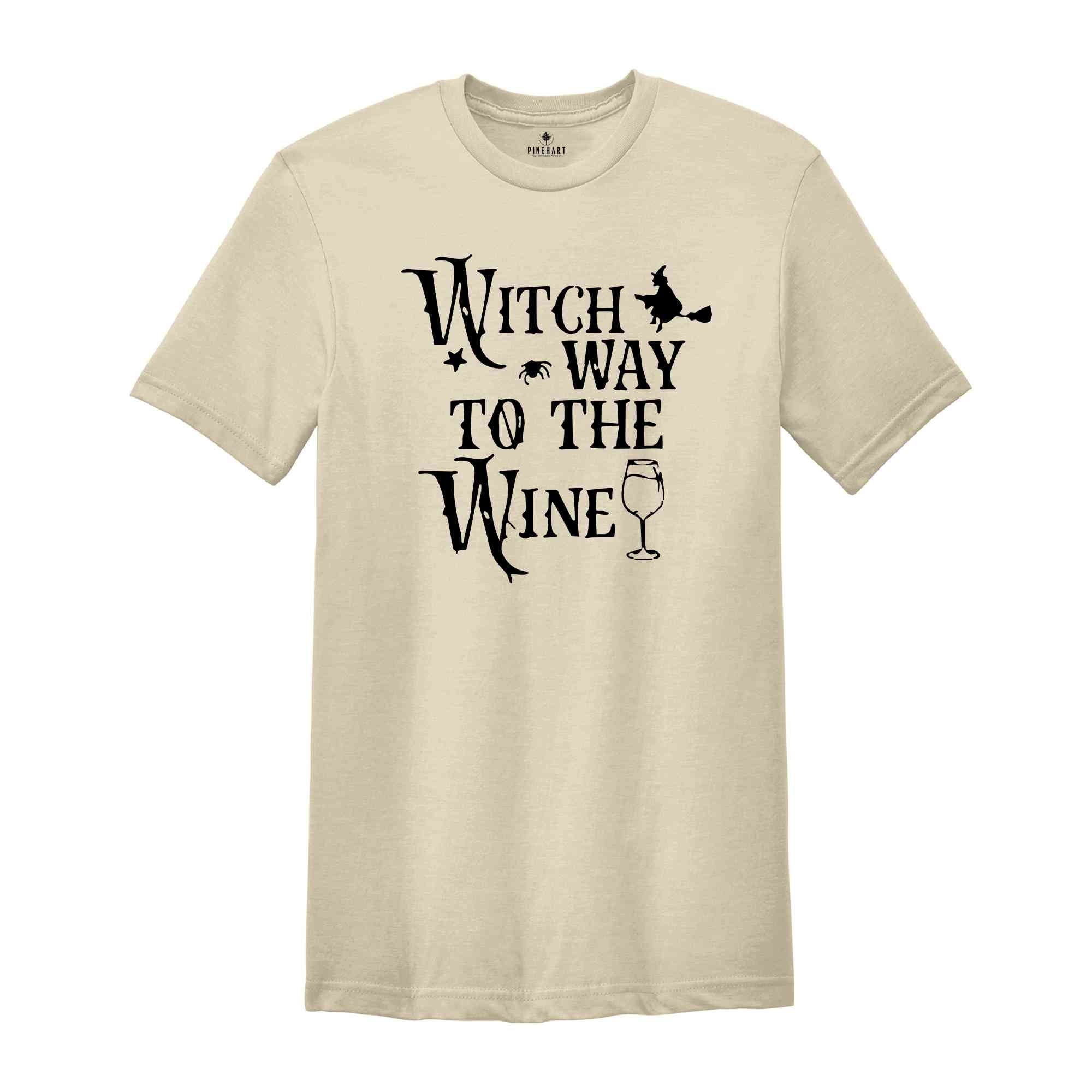 Witch Way To The Wine Shirt, Funny Halloween Shirts, Halloween Witch Shirt, Funny Wine Halloween Shirt, Halloween Sweatshirt, Wine Lover Tee