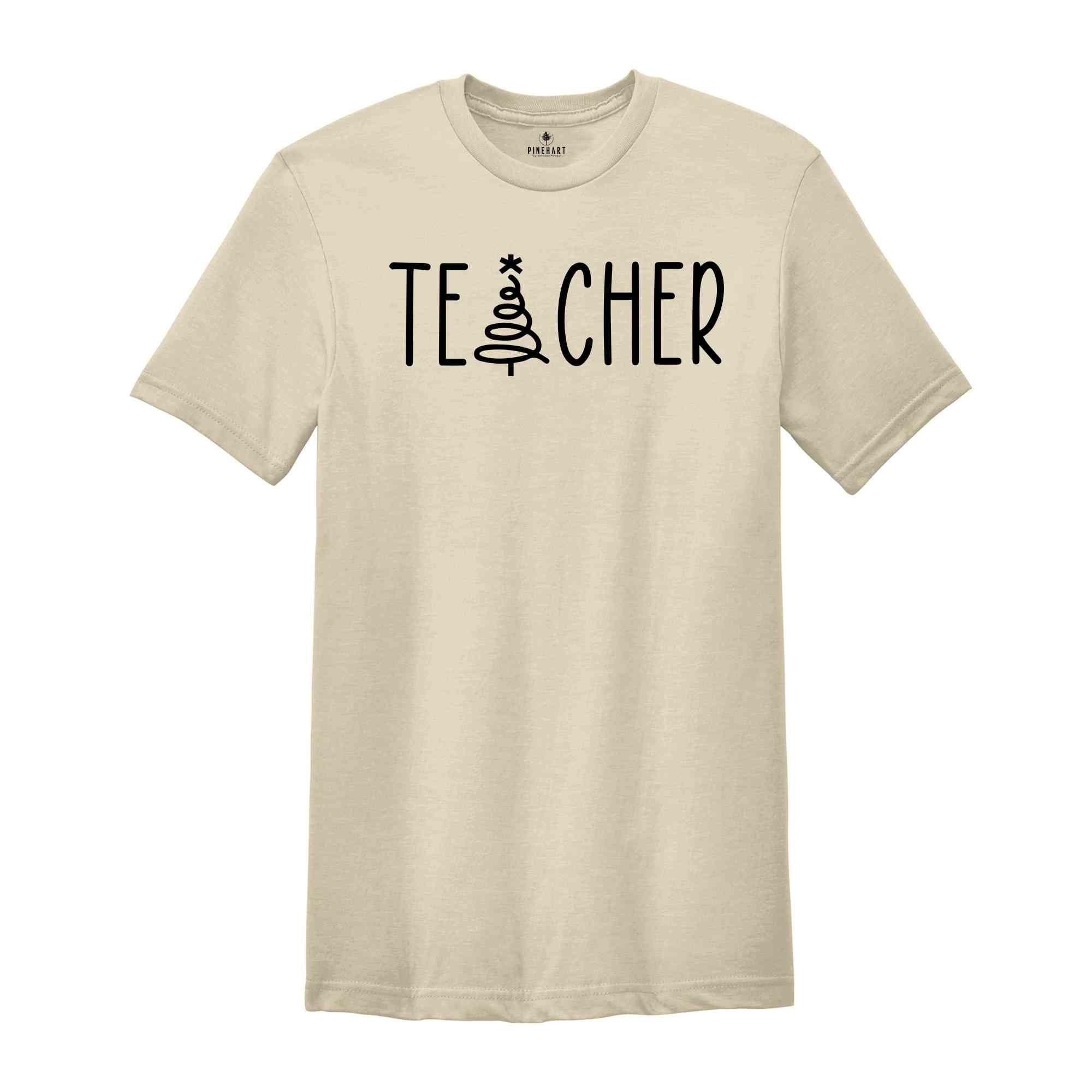 Teacher Shirt, Christmas Gift for Teacher, Teacher Christmas Tee, New Year Shirt for Teacher, Teacher Life Shirt, Christmas Tree Shirt