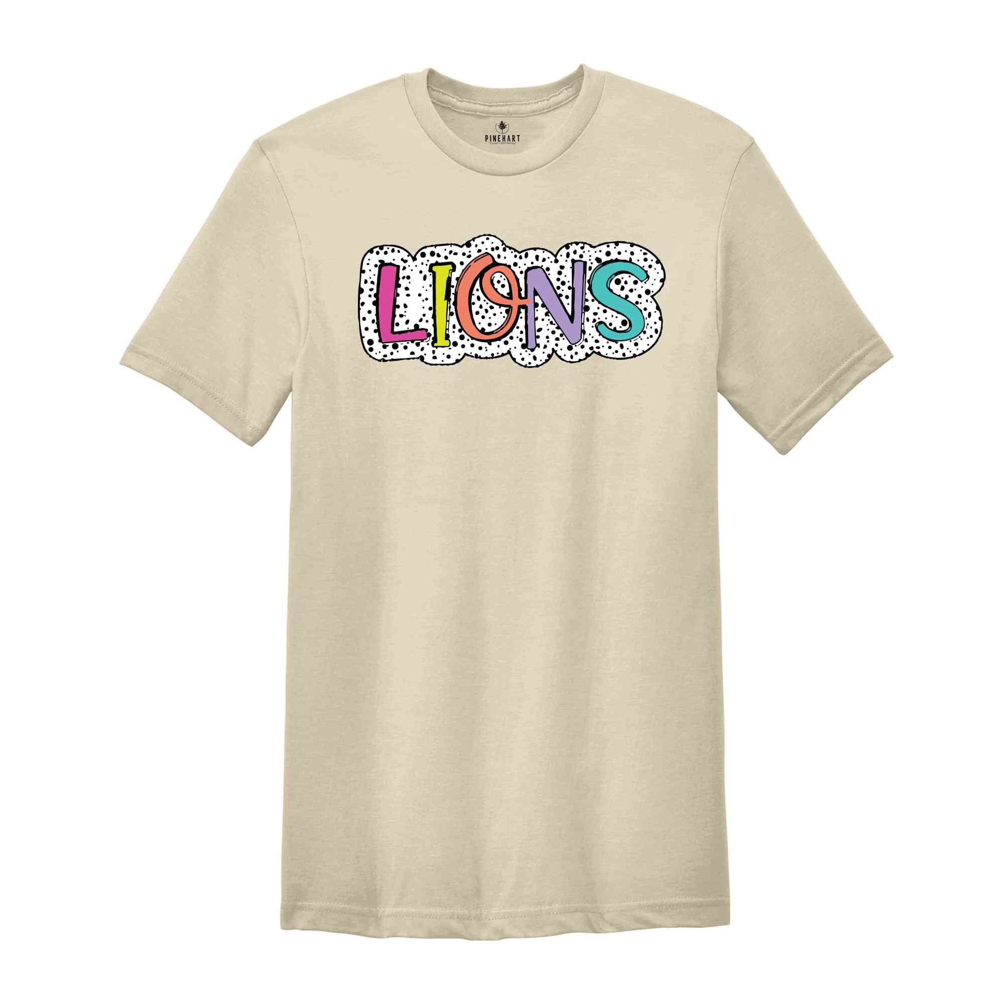 Lions Team T-Shirt, Lions Mascot Shirt, Lions Fan Shirt, Football T-Shirt, Lions Team Mascot, Lions Mascot Tee