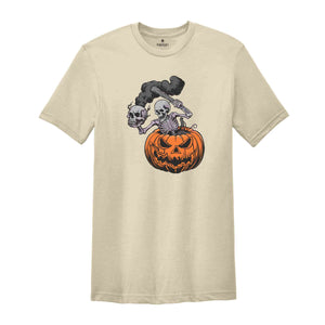 Skeleton Pumpkin Halloween Shirt, Skeleton Skull Smoke Shirt, Ghost Shirt, Spooky Season, Skull Lover Shirt, Halloween Party Shirt