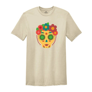 Mexican Skulls Tee, Skulls Shirt, Mexican T-Shirt, Mexican Fashion, Skull and Roses Tee, Colorful Skulls