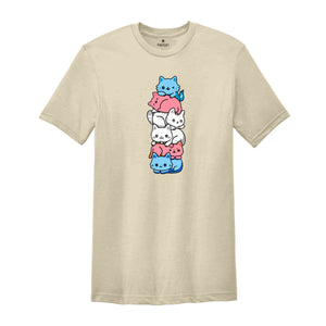 Transgender Pride Cat Shirt, LGBT Kawaii Cats T-shirt, Cute Anime Rainbow Gift, Gay Pride LGBTQ Shirt, Lesbian T-shirt