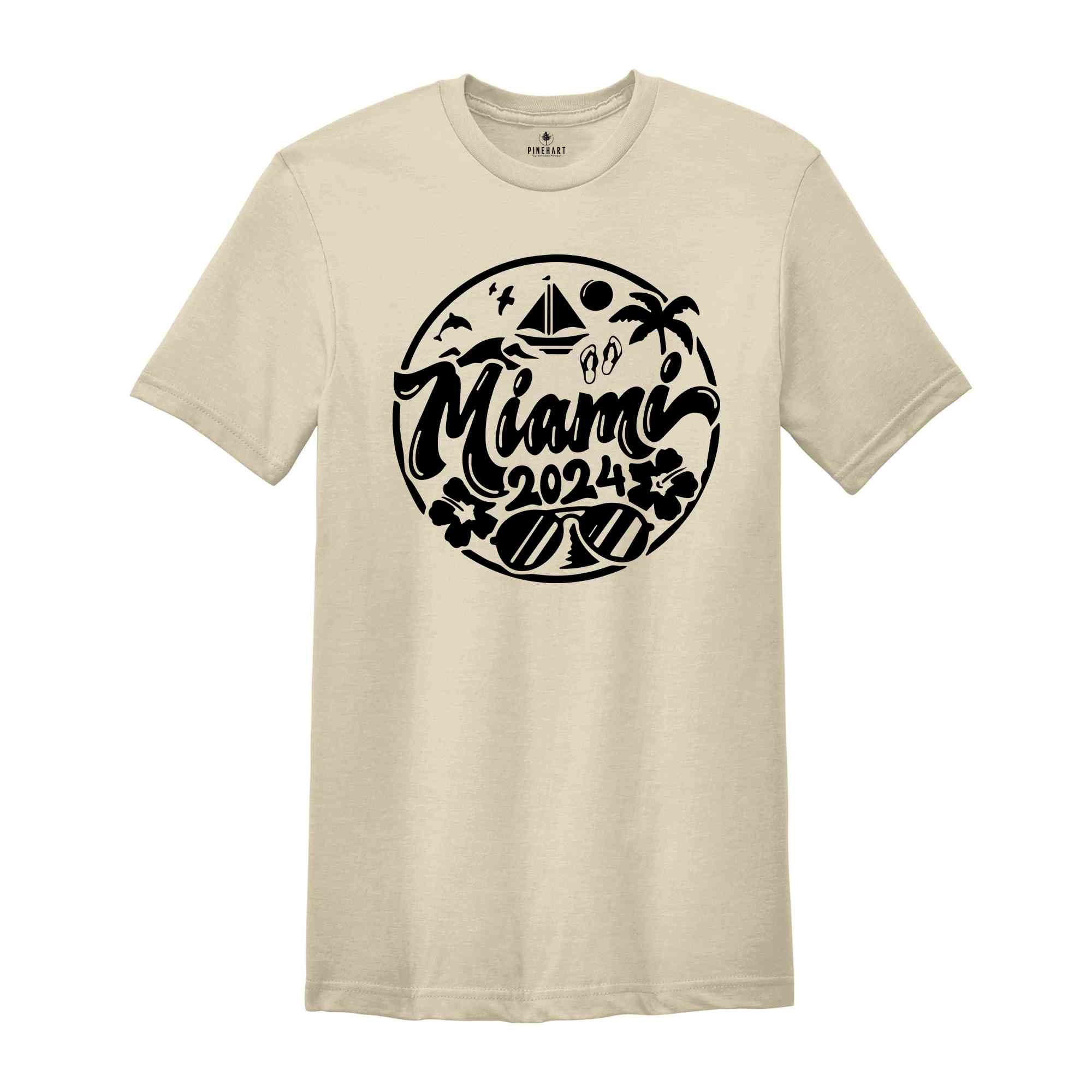 Miami 2024 Shirt, Miami Lover T-Shirt, Miami Fan Tee, Miami Beach Shirt, Miami Holiday Shirt, City Of Florida Shirt, Miami Trip Shirt