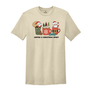 Coffee & Christmas Spirit Shirt, Santa Shirt, Christmas Tree Shirt, Christmas Pajamas, New Year Shirt, Christmas Gift, Holiday Shirt