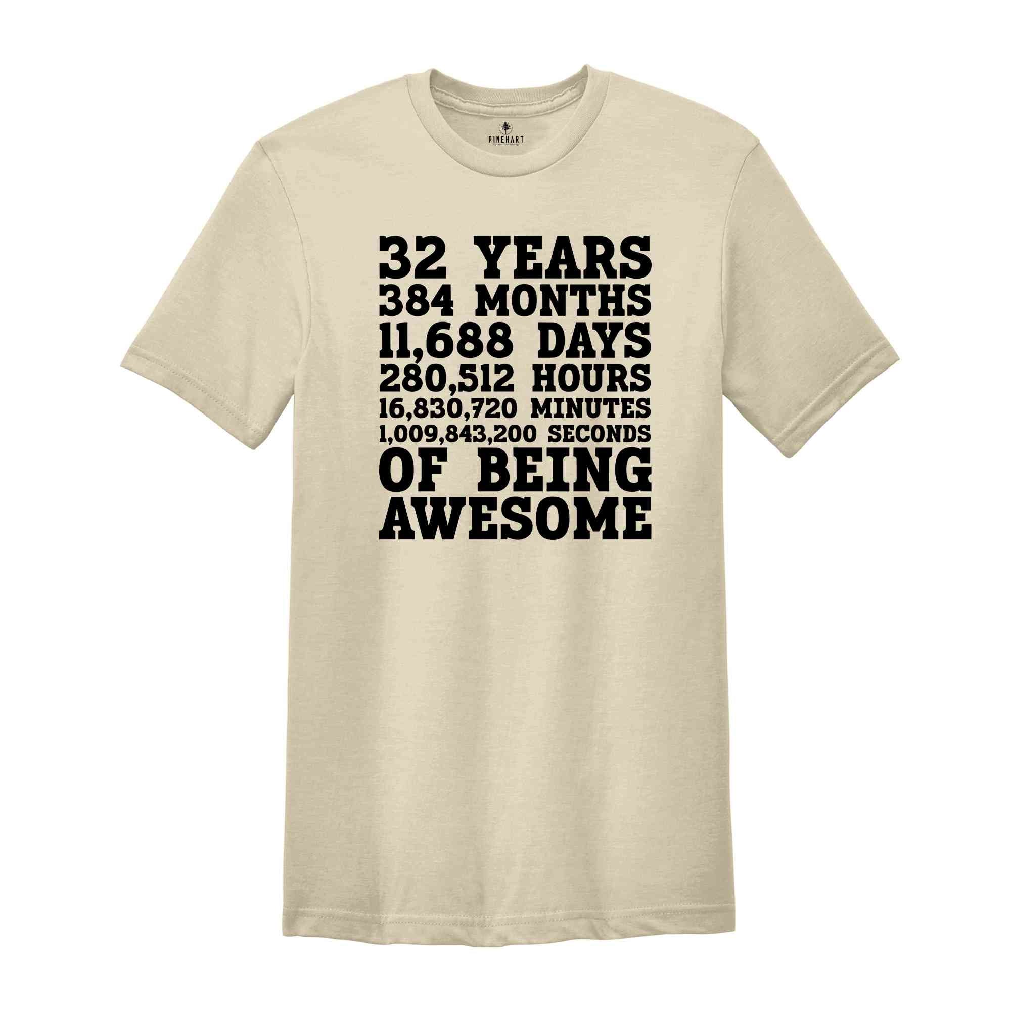 32 Years Definition T-Shirt, 32nd Birthday Shirt, Thirty Two Years Old Tee, 32nd Birthday Sweatshirt, Turning 32 Gift, Born In 1992 Shirt