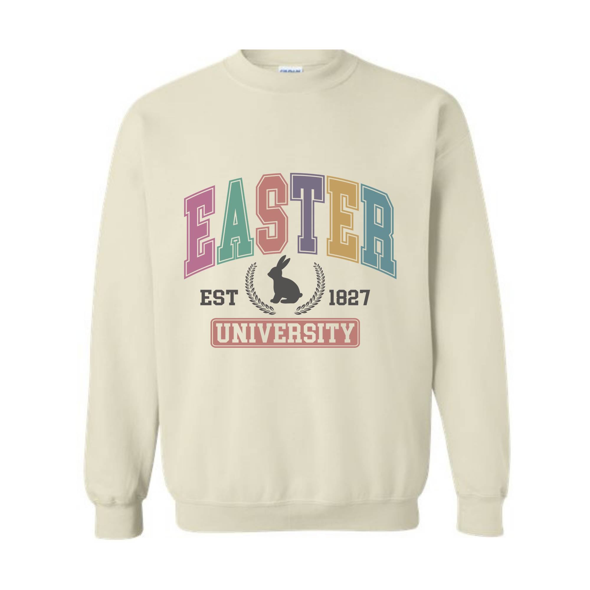 Easter University Sweatshirt, Easter Sweatshirt, College Sweatshirt, Happy Easter Day, Bunny Sweatshirt, Rabbit Sweatshirt, Easter Crewneck