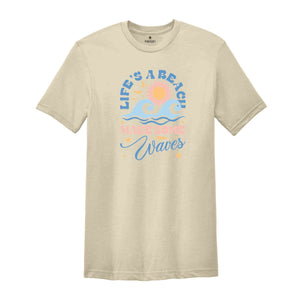 Life's A Beach Make Some Waves Shirt, Retro Shirt, Welcome Summer Shirt, Palm Trees Shirt, Summertime Shirt, Summer Shirt, Beach Shirt