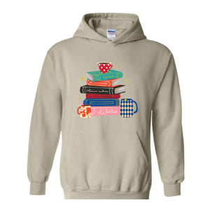 Coffee And Books Sweatshirt, Bookish Hoodie, Gift For Teacher, Librarian Sweater, Cute Books And Coffee Hoodie