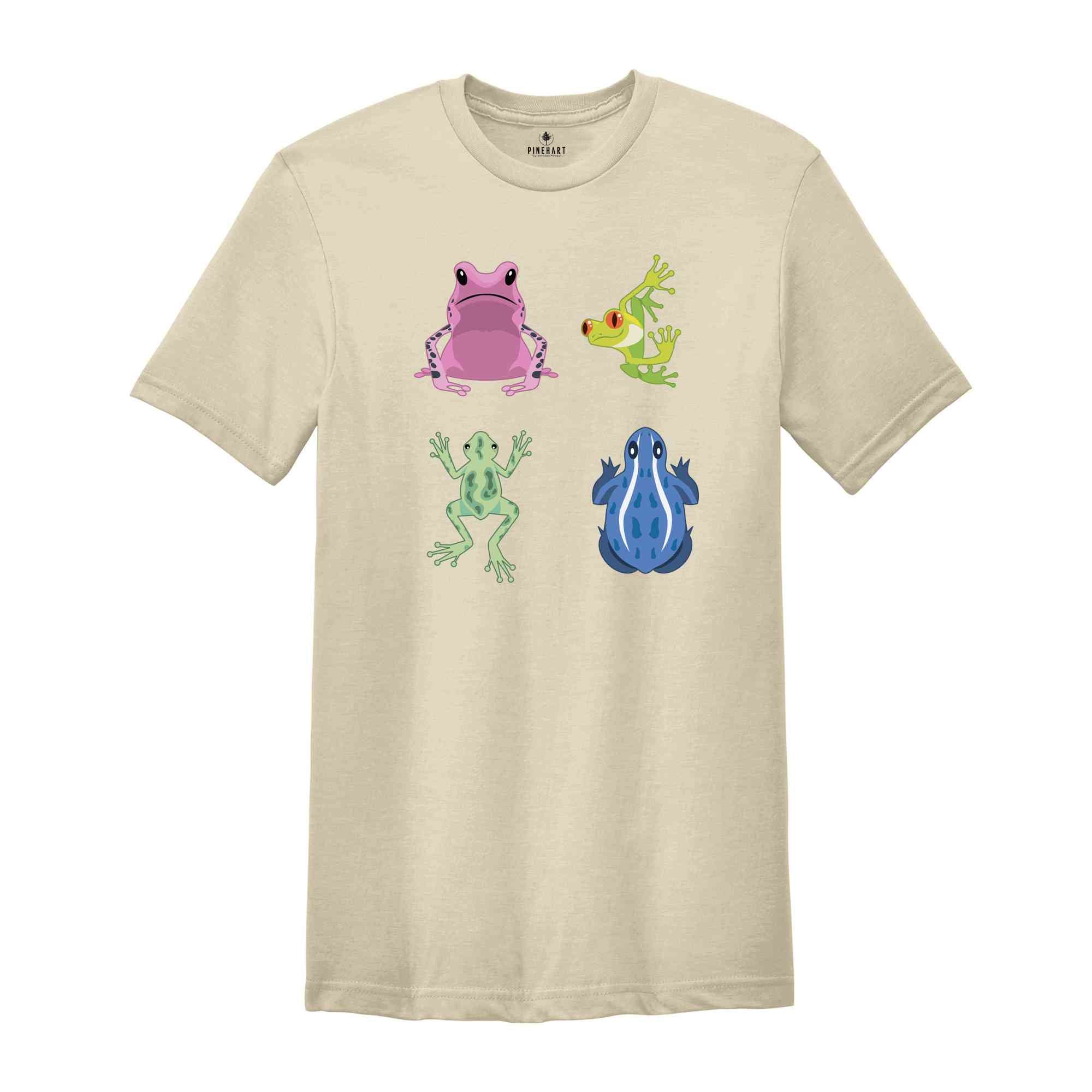 Colourful Frog Shirt, Frog Shirt, Womens Shirt, Cute Frog Shirt, Aesthetic Frog Shirt, Funny Frog Shirt