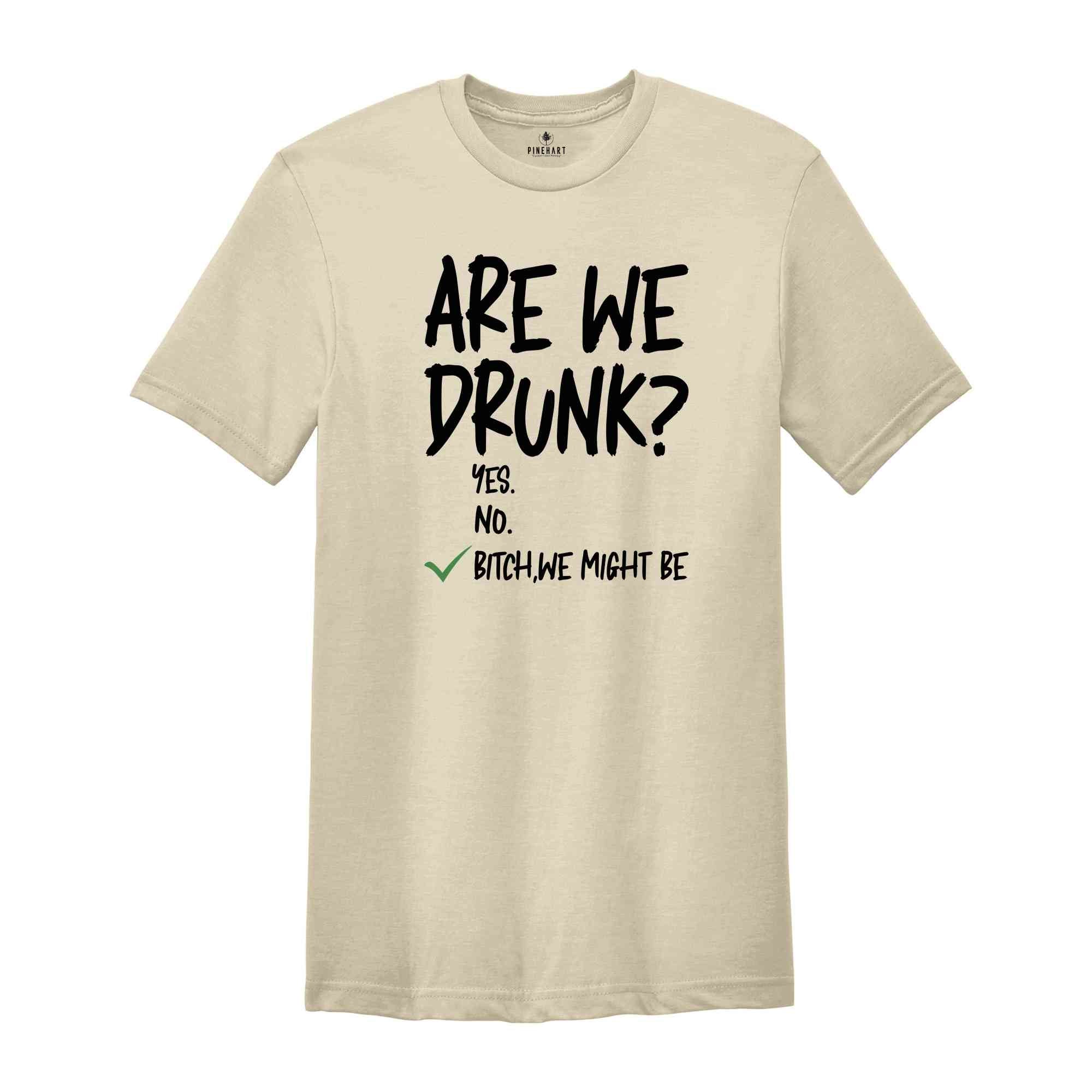 Are We Drunk Shirt, Drinking Tshirt, Alcohol Lover Tee, Funny Drunk Shirt, Drinking Party Gift, Besties Shirt, Bitch We Might Be Shirt