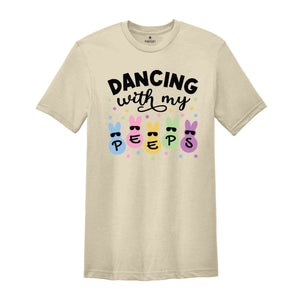 Dancing With My Peeps Shirt, Dancing Bunny with Sunglasses T-Shirt, Easter Bunny Shirt, Easter Day Gift, Easter Kids T-Shirt