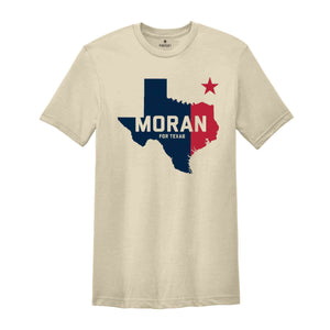 Nathaniel Moran for Texas 2024 Congressional Elections Campaign T-Shirt, Nathaniel Moran for Congress 2024 November Elections Tee