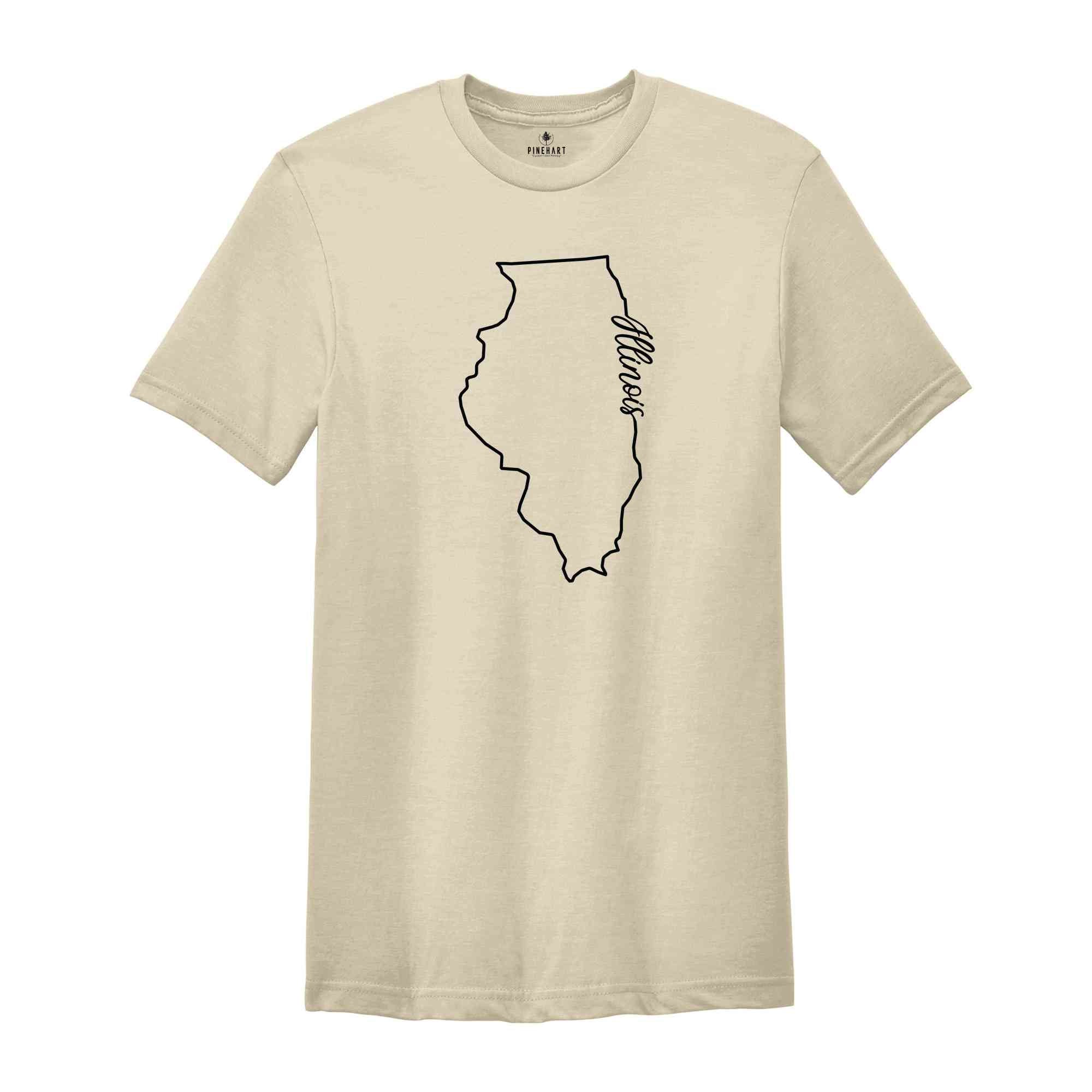 Illinois State Shirt, The USA State Shirt, Illinois USA Shirt, Illinois Map Outline Shirt, US Outline Shirt, United States Shirt