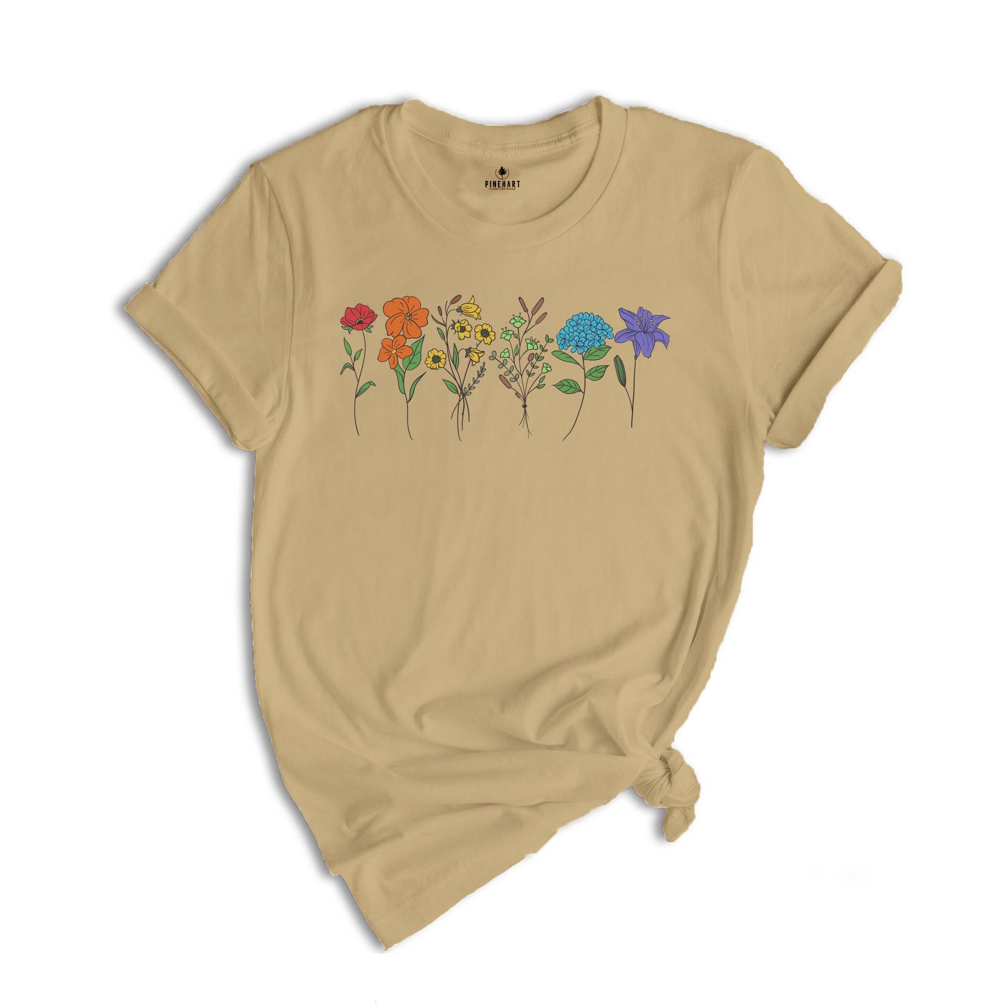 Cute Flower Shirt, Wildflower Shirt, Gift For Her, Botanical Shirt, Gardening Shirt, Summer Shirt, Plant Mom Shirt