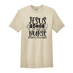 Christian Nurse Shirt, Jesus Saves Tee, Gift For Nurse, Religious Nurse T-Shirt, Lovely Nurse Shirt, Christmas Nurse Tee