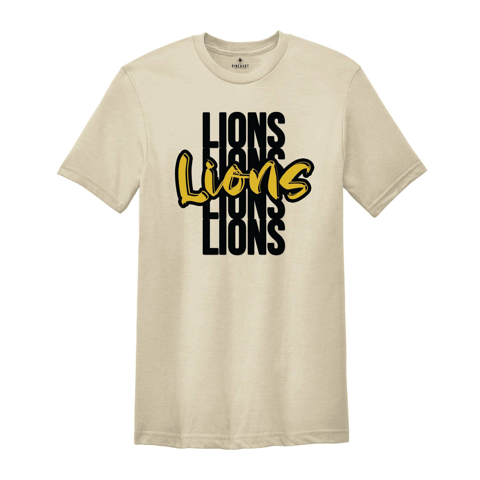 Team Mascot T-Shirt, Lions Team Shirt, Lions Football Shirt, Lions Fan Gift, Lions School Tee, Lions School Spirit