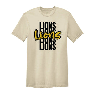 Team Mascot T-Shirt, Lions Team Shirt, Lions Football Shirt, Lions Fan Gift, Lions School Tee, Lions School Spirit