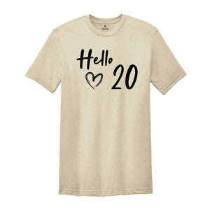 20th Birthday Shirt, Hello 20 T-Shirt, 2004 Birthday Shirt, 20th Birthday Gift, Twenty And Fabulous, 2004 birthday tee