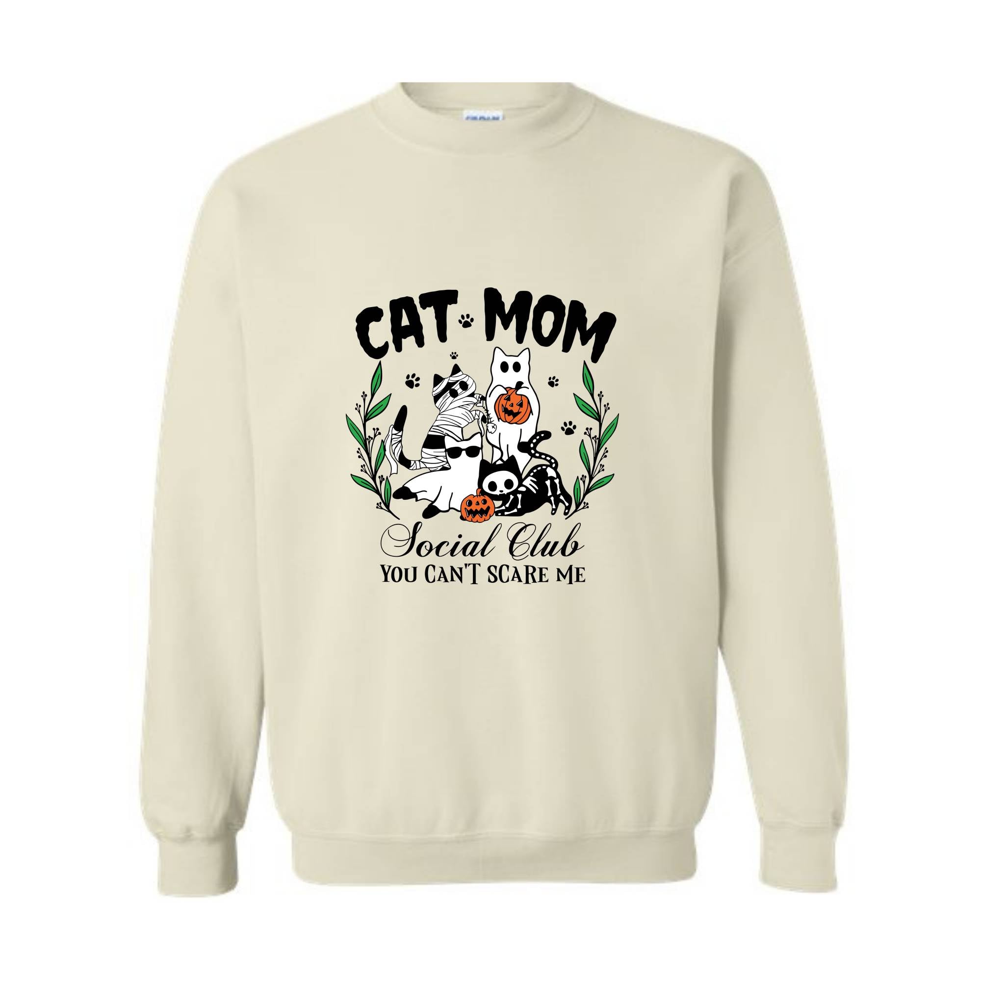 Halloween Cat Mom Sweatshirt, Cat Mom Social Club Sweater, Spooky Season, Cat Mom Sweatshirt, Spooky Cat Sweater