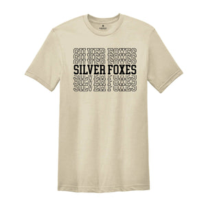 Team Mascot Shirt, Silver Foxes Mascot Shirt, Silver Foxes Team Spirit Shirt, Silver Foxes Fan Shirt, Silver Foxes School Shirt