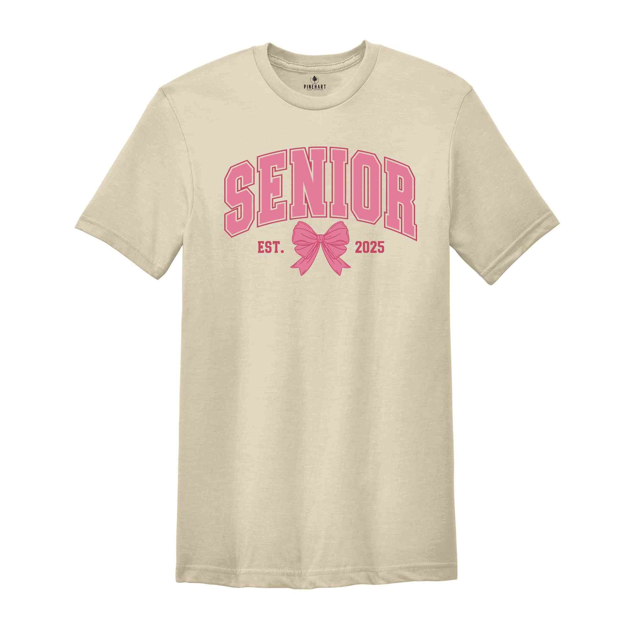 Coquette Senior 2025 Shirt, Class Of 2025 Shirt, Graduate Gift Shirt, High School Tee Senior, School Shirt, Graduation Gift, Cute Senior Tee