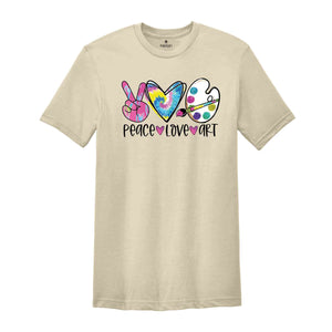 Peace Love Art Shirt, Art Shirt, Art Lover Shirt, Art Teacher Gift, Teacher Shirt, Artist T-Shirt, Art Lover Tee