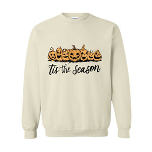 Tis The Season Halloween Sweatshirt,Halloween Sweatshirt,Spooky Season,Coffee Shirt, Halloween Gift, Halloween Fall