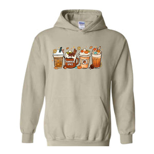 Fall Autumn Coffee Hoodie, Pumpkin Spice Hoodie, Coffee Lover Hoodie, Autumn Hoodie, Thanksgiving Gift