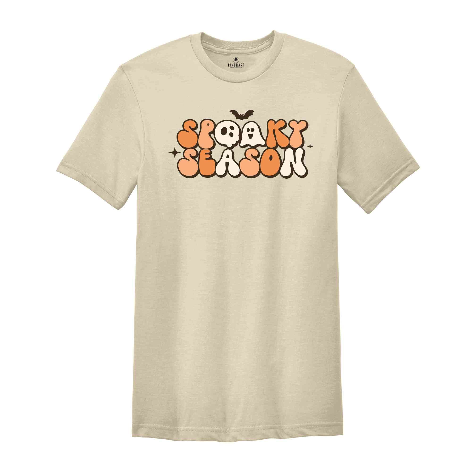 Retro Spooky Season Shirt, Spooky Season Shirt, Halloween Shirt, Fall Shirt, Trick Or Treat Shirt, Ghost Shirt, Skull Shirt, Bat Shirt