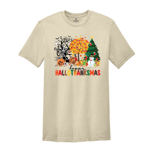 Happy Hallothanksmas Shirt, Happy Halloween Thanksgiving Christmas Shirt, Holiday Season Shirt, Funny Halloween Gift, Fall Shirt, Autumn Tee