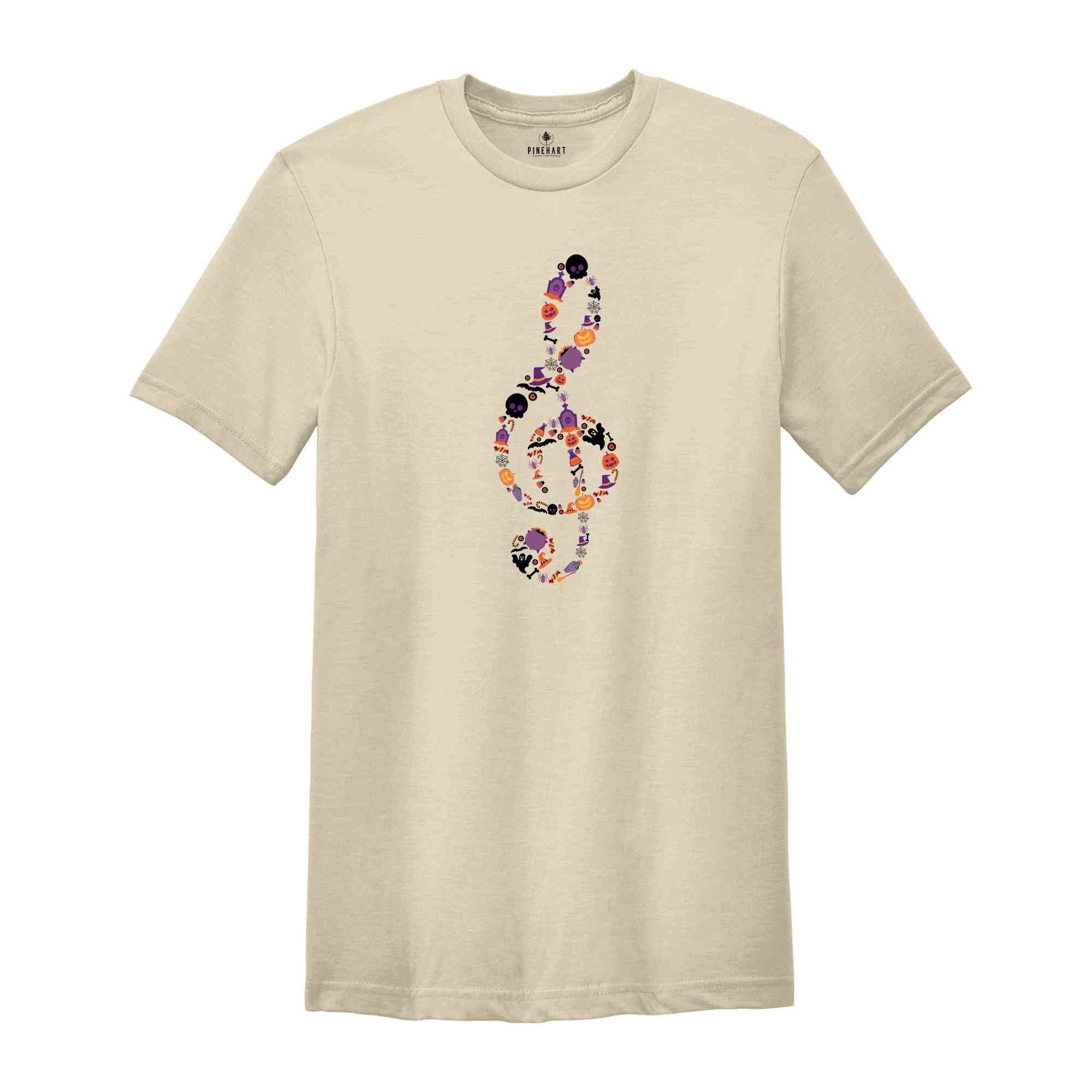 Music Note Halloween Shirt, Music Lover Shirt, Musician Shirt, Musician Gift, Spooky Season Shirt, Boo Shirt, Ghost Tee, Cute Halloween Tee