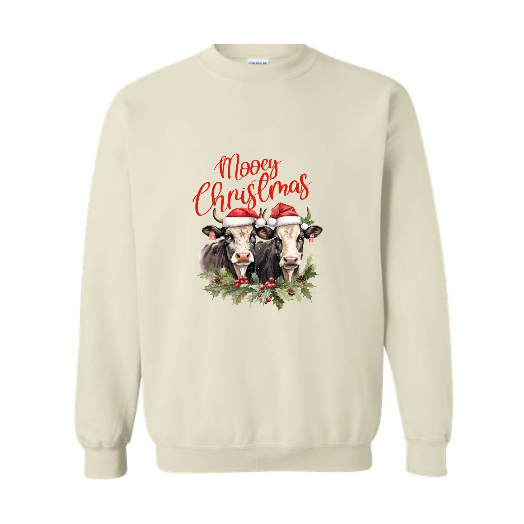 Mooey Christmas Sweatshirt, Christmas Sweatshirt, Christmas Gifts, Christmas Cow Sweatshirts, Christmas Animal Sweatshirt