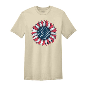 America Sunflower Shirt, USA Flag Flower Shirt, Gift For American, Freedom Shirt, Independence Shirt, Sunflower 4th Of July Shirt