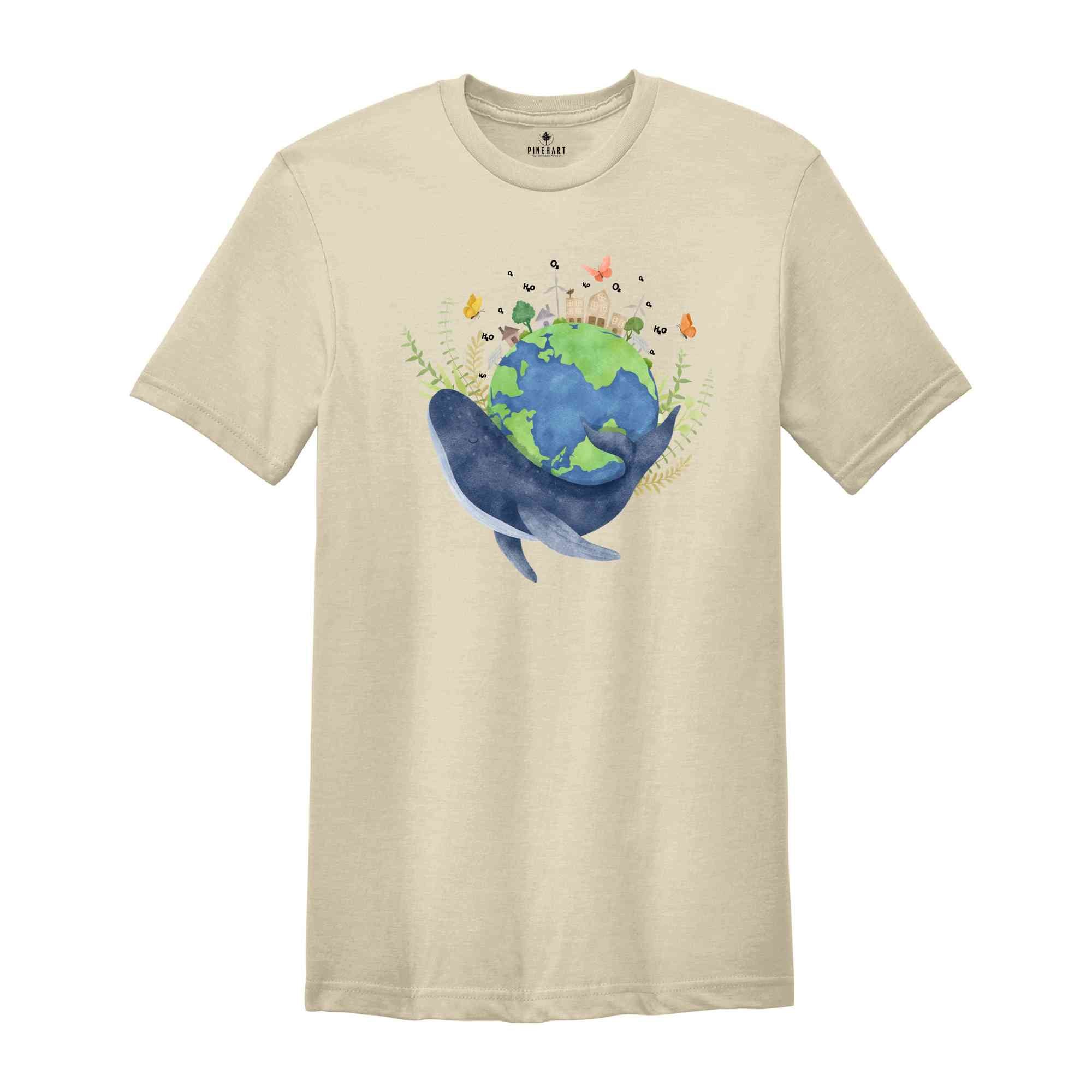 Eco Warrior Sweatshirt, Eco Conscious Whale Tee, Earth Preservation Shirt, Environmental Activist Apparel, Save The Planet Organic Cotton T-Shirt