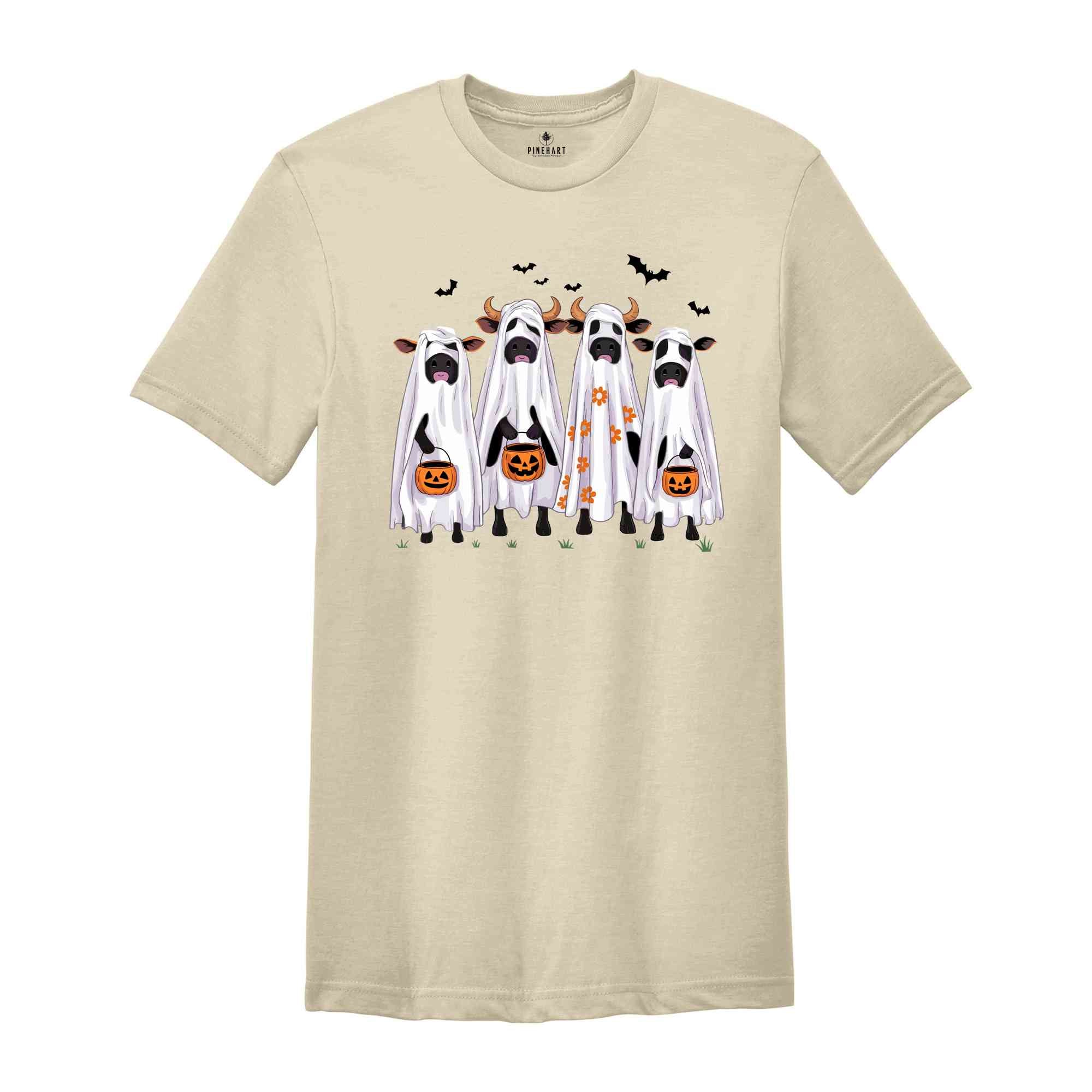 Ghost Cows Halloween Shirt, Halloween Ghost Cows Shirt, Halloween Animals, Ghost Shirt, Cow Lovers Halloween Gift