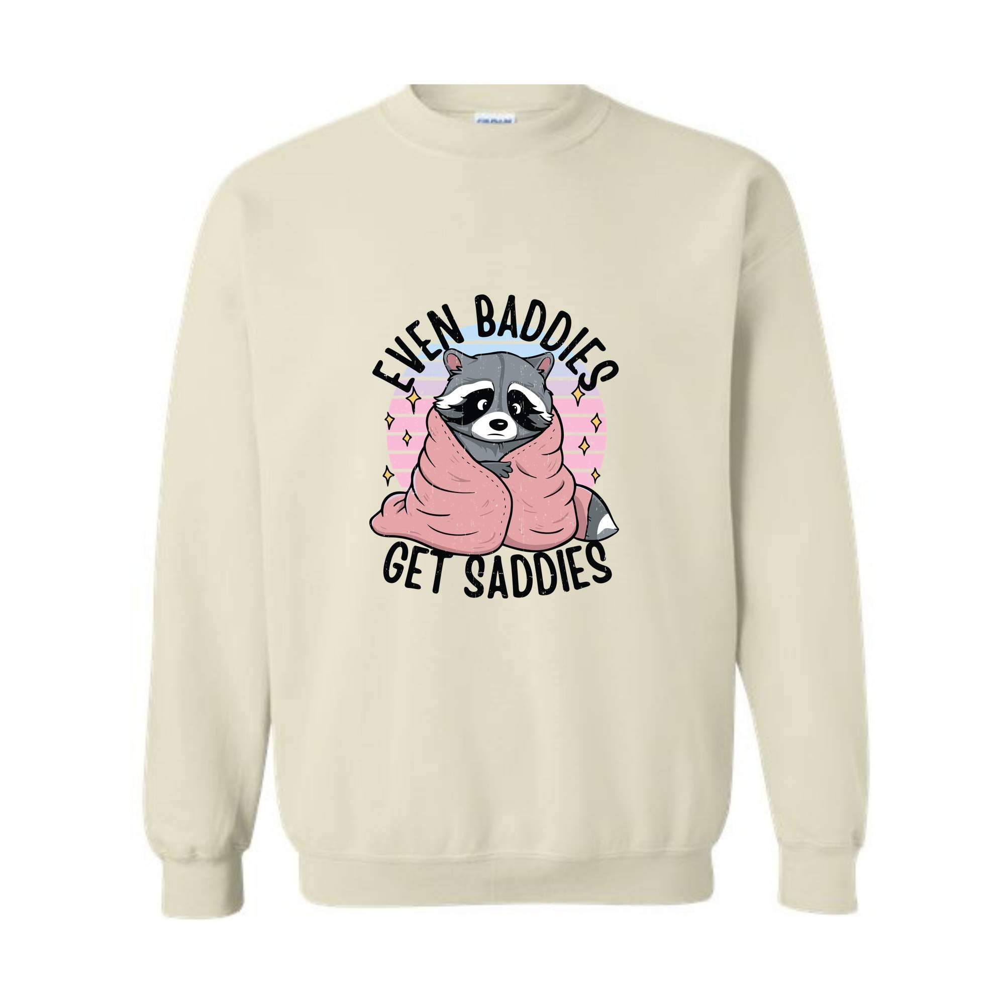 Even Baddies Get Saddies Sweatshirt, Funny Cat Meme Sweater, Cat Hoodie, Cat Meme Sweater For Pet Lovers, Funny Mental Health Hoodie