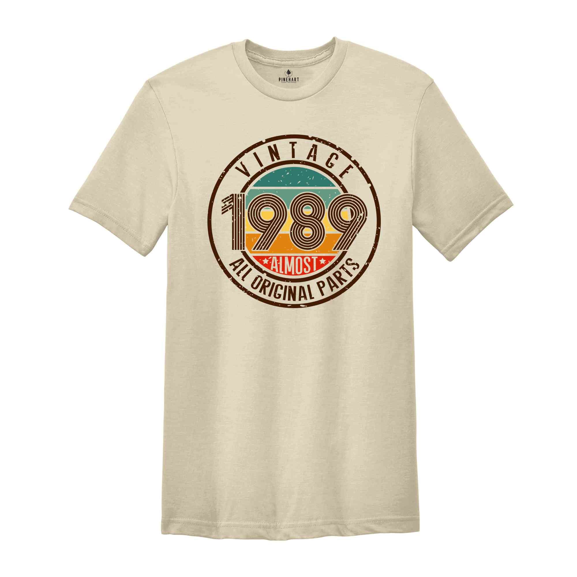 Vintage 1989 All Original Parts Shirt, 35th Birthday Shirt, 1974 Birthday Shirt, Retro 35th Birthday TShirt, 35 Years Birthday Shirt