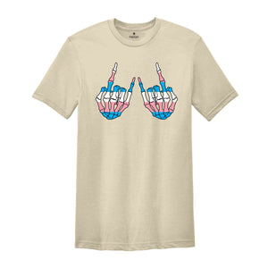 Skeleton Rock Hands Shirt, Trans Pride Shirt, Trans Flag Shirt, Support Trans Kids, LGBTQ Pride Shirt, Pride Ally Shirt, Trans Shirt