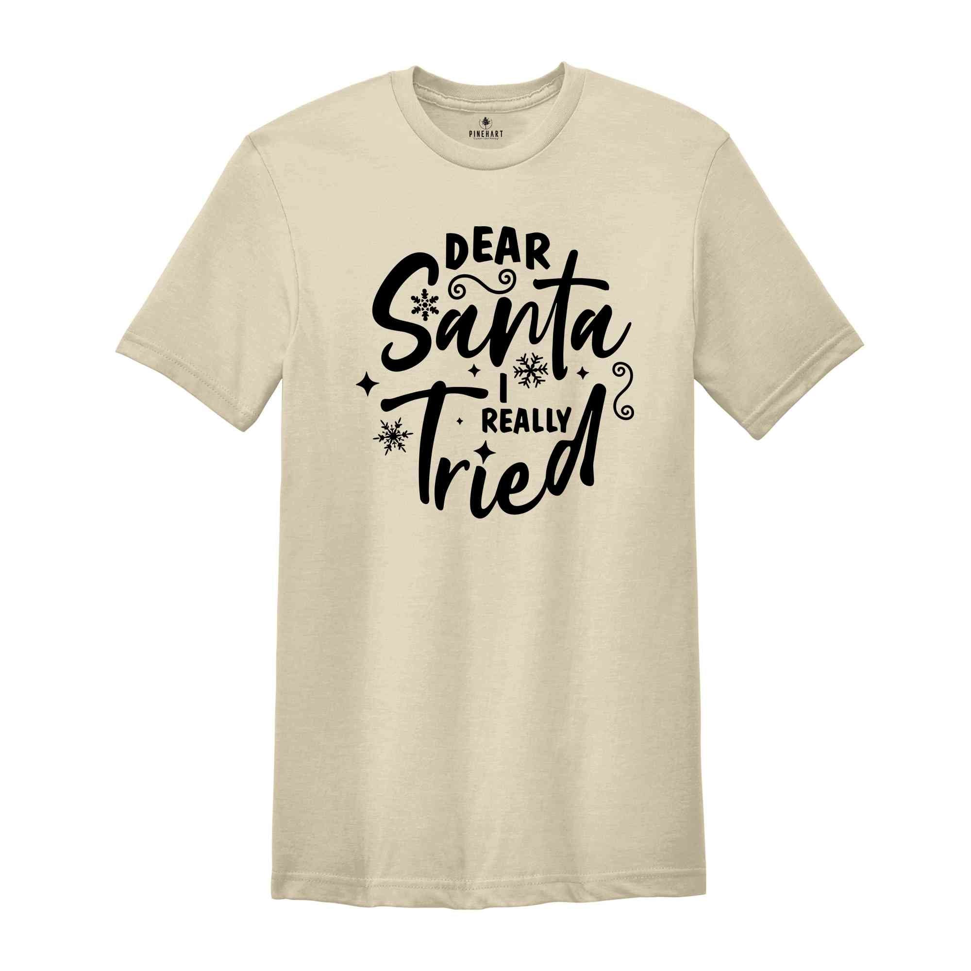 Dear Santa I Really Tried, Funny Christmas Tee, Gift For Christmas, Funny Xmas T-Shirt, Christmas Shirt