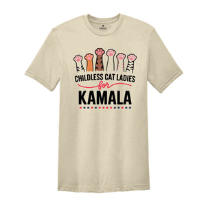 Childless Cat Ladies For Kamala Shirt, Kamala Harris 2024 President Shirt, Cat Mom Shirt, Kamala Rally Shirt, Cat Ladies Kamala Shirt