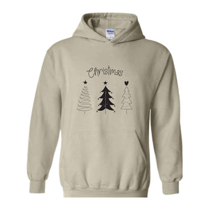 Christmas Sweatshirt, Christmas Sweater, Merry Christmas Trees Christmas Tree Sweatshirt, Holiday Sweaters for Women, Winter Sweatshirt