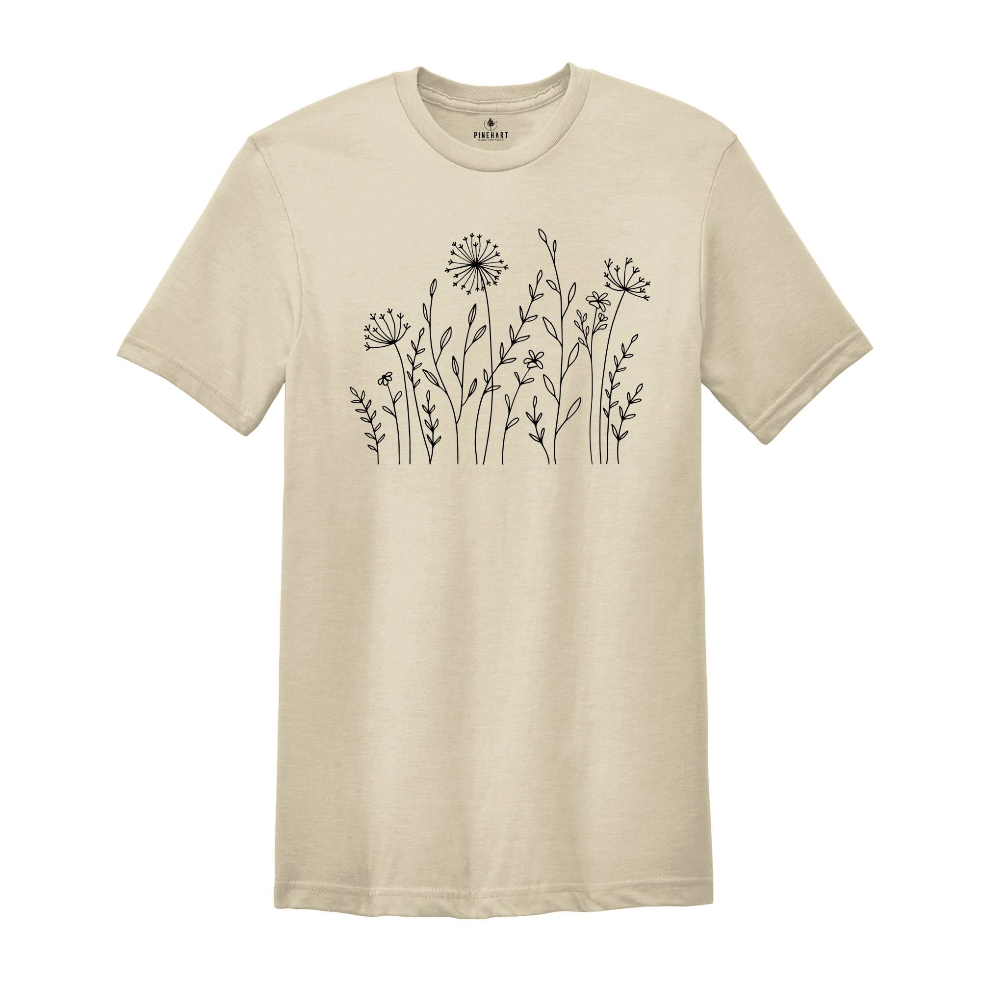 Wildflower Shirt, Wildflowers T-Shirt, Floral T-Shirt, Flower Shirt, Gift for Women, Gift for mom, Ladies Tee, Nature Tee, Flower Lover Tee