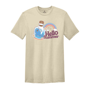 Hello Summer Shirt, Summer Shirt, Retro Beach Shirt, Rainbow Shirt, Nature Lover Shirt, Sarcastic Shirts, Animal Lover Shirt