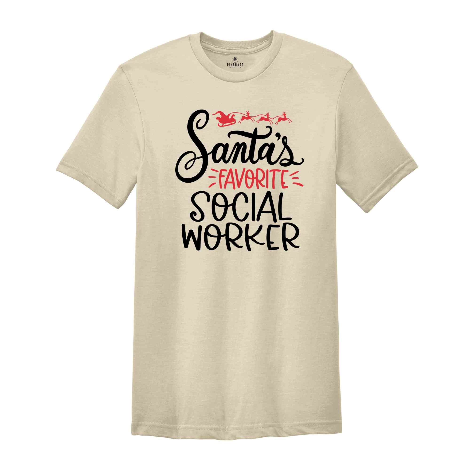 Santa's Favorite Social Worker Shirt, Christmas Shirt, Holiday Shirt, Xmas Party Tee, Future Social Worker Tee, Xmas Gift