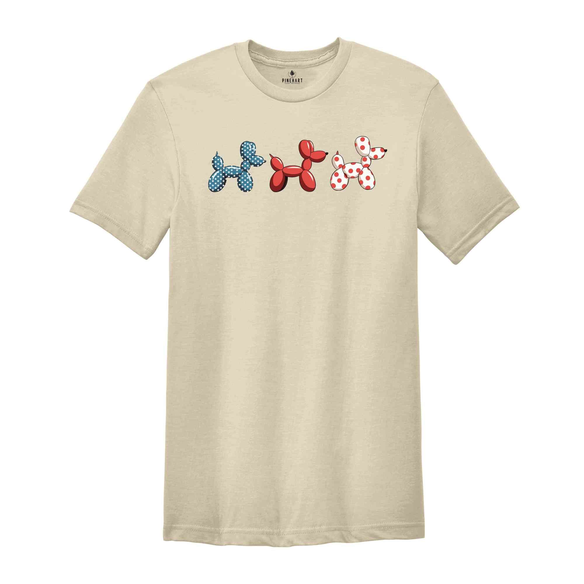 4th of july shirt, Red White And Blue Shirt, Independence Day Shirt, patriotic Shirt, Retro America Shirt, Balloon Dog Shirt