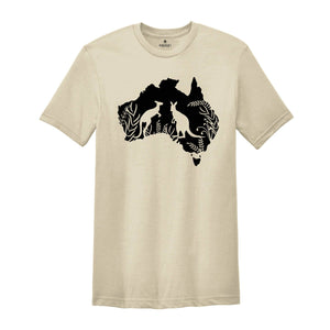 Australia Map Kangaroo Shirt, State Home Shirts, Kangaroo Shirt, Australia Tshirt, Animal Lover Tee, Australian Gift, Travel Lover Shirt