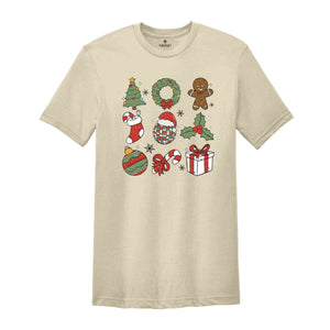 Groovy Christmas Elements Shirt, Retro Christmas Shirt, Santa Claus Shirt, Christmas Candy Shirt, Christmas Gift