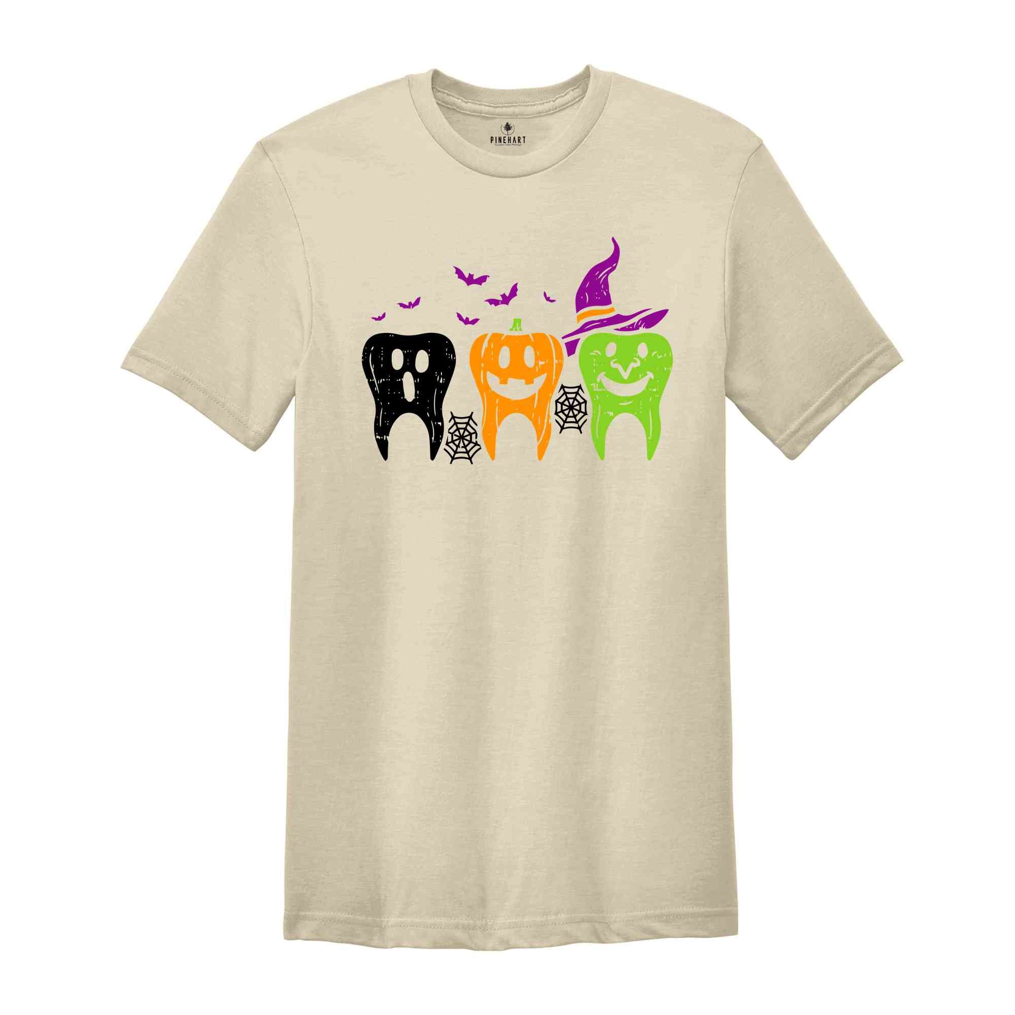 Dentist Halloween Shirt, Halloween Costume, Witch Tooth Shirt, Ghost Teeth Shirt, Pumpkin Ghost Shirt, Spooky Dental Shirt